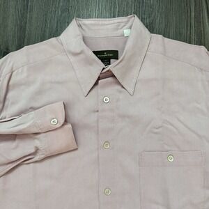 Ermenegildo Zegna Dress Shirt Mens XL X-Large  Button Up Cotton Rayon Pink Italy